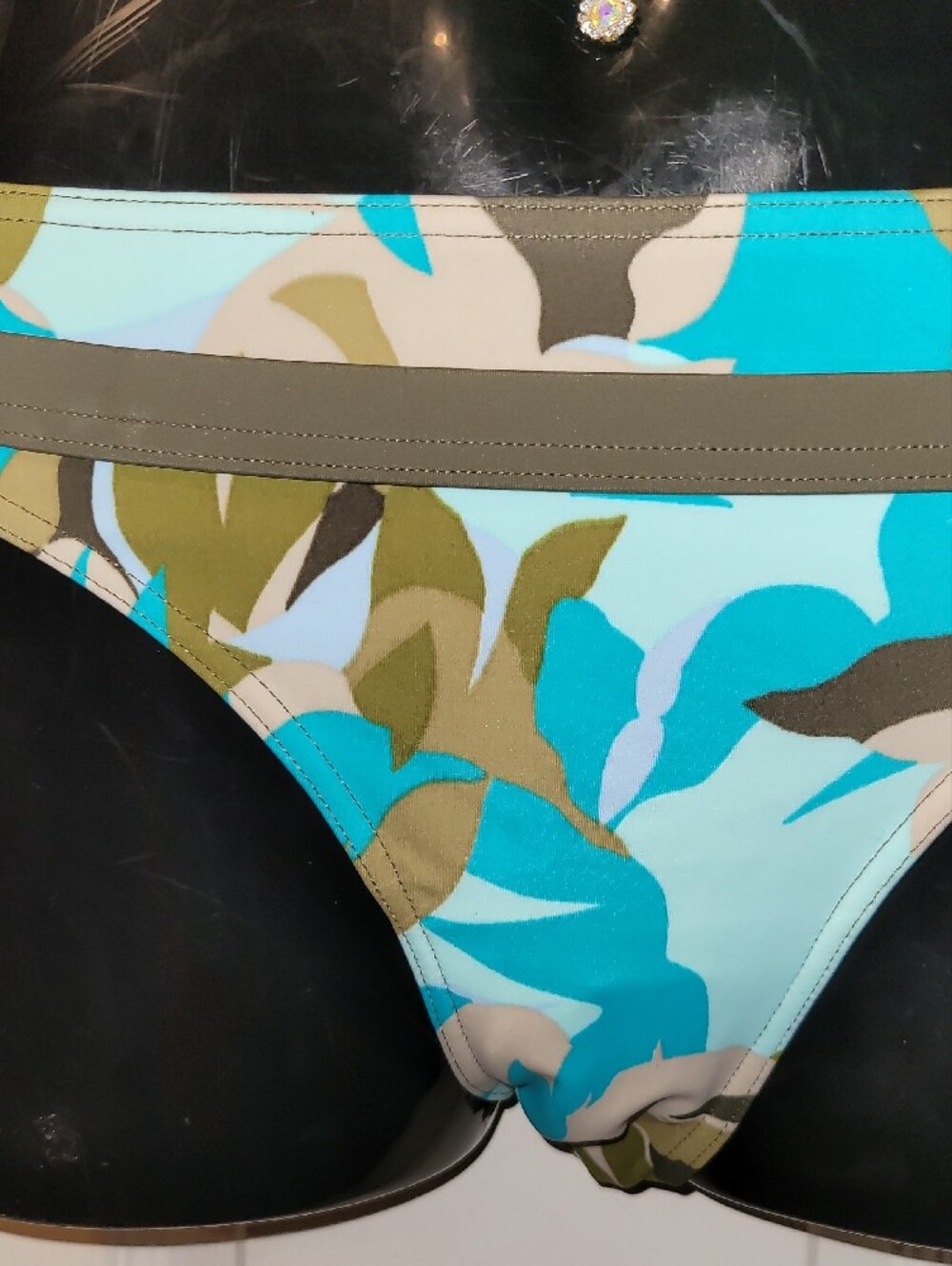 Freya Blue Turquoise and Olive Bikini Bottom - Picture 4 of 5